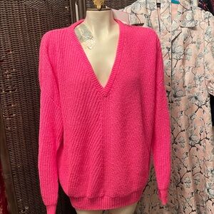 Lilly Pulitzer Vivid Pink V-Neck Sweater